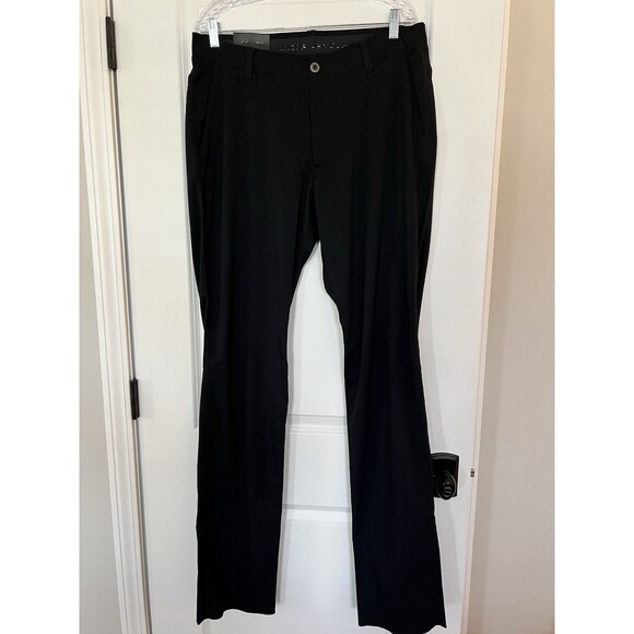 NWT Men’s Under Armour Straight Leg Black Pants Unhemmed Size 36 - Picture 1 of 7
